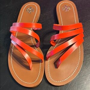 Tory Burch Red Sandals Strappy Summer